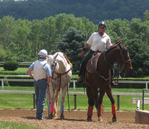 Chris McCarron and his pony. Photo by: Christine A. Wittmer Chris McCarron and his pony. Photo by: Christine A. Wittmer