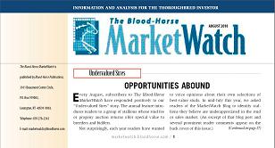 MarketWatch Undervalued Thoroughbred Sires 2010