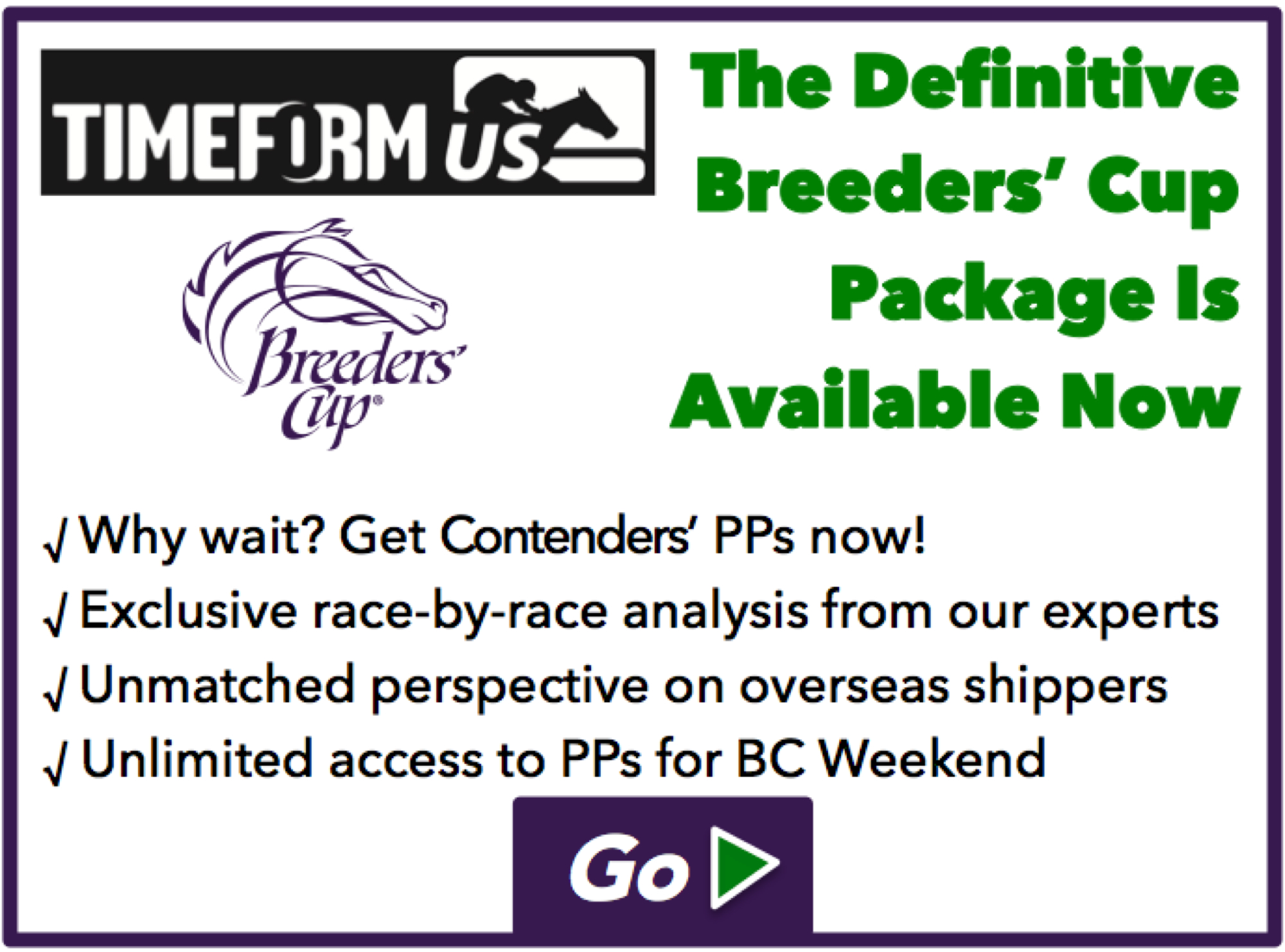 TimeformUS Breeders' Cup Advance is ready!